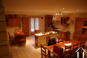 large living room with kitchen